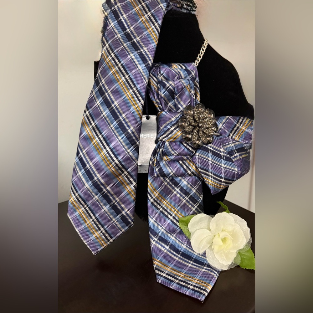 Purple Necklace Necktie and Tie Set